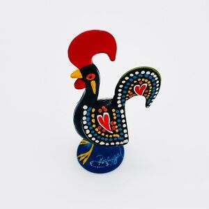 Hand Painted Metal Rooster Portugal Folk Art Figurine